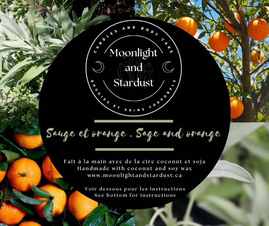 * 2 left * Regular Scent : Sage and orange / 4oz / wood