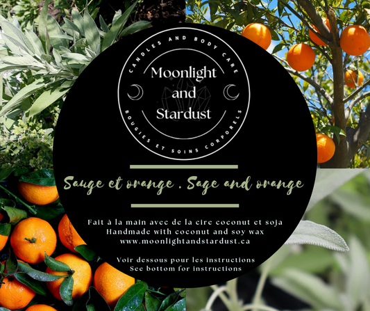 * 2 left * Regular Scent : Sage and orange / 4oz / wood